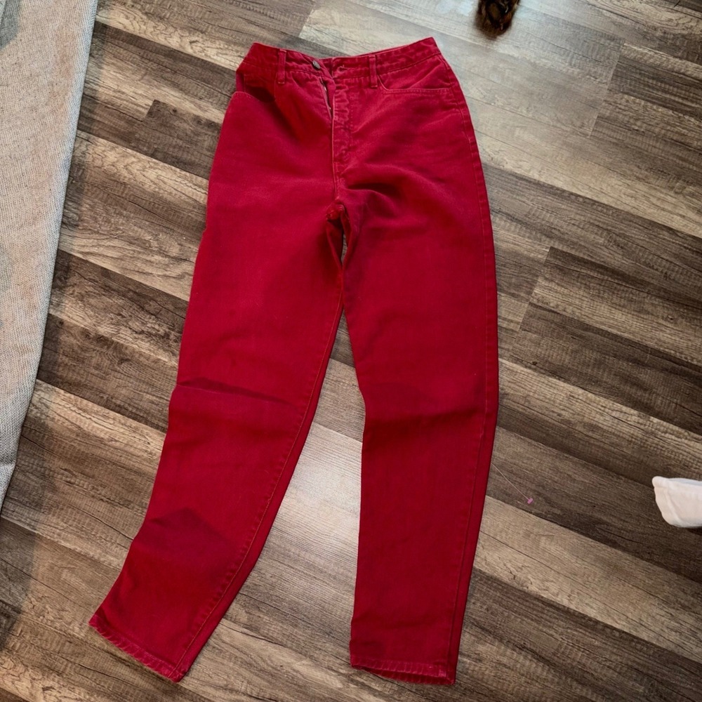 Ivy Brown Red Corduroy High Waisted Straight Leg Pants Size 6 Vintage Style